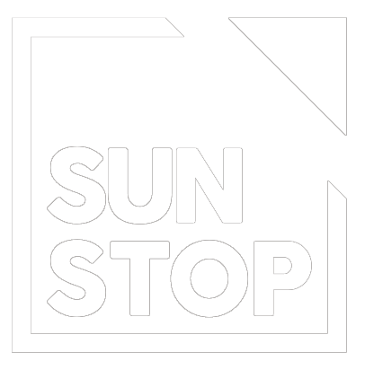 logo sun stop blanco